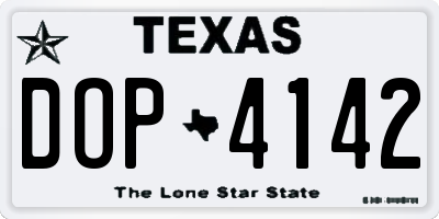 TX license plate DOP4142