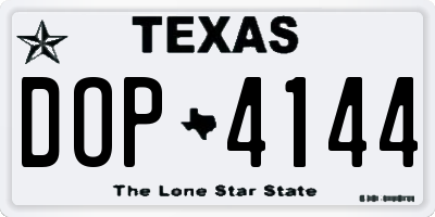 TX license plate DOP4144