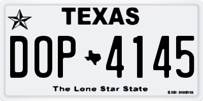 TX license plate DOP4145