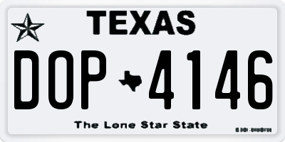 TX license plate DOP4146