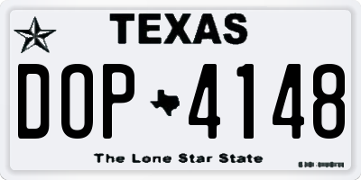 TX license plate DOP4148
