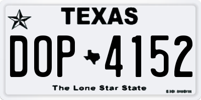 TX license plate DOP4152