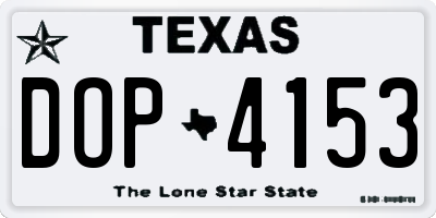 TX license plate DOP4153