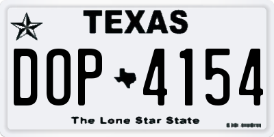 TX license plate DOP4154