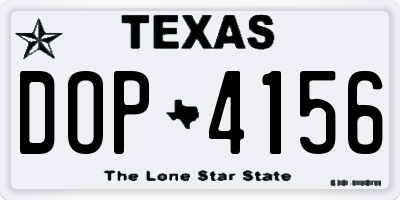 TX license plate DOP4156