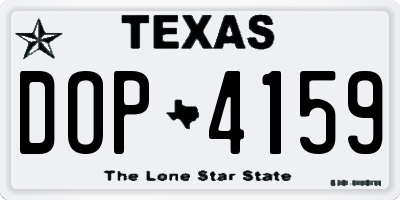 TX license plate DOP4159