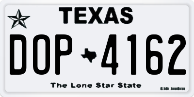 TX license plate DOP4162