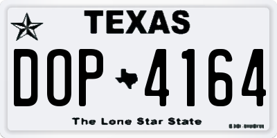 TX license plate DOP4164