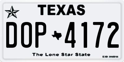 TX license plate DOP4172