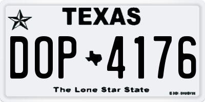 TX license plate DOP4176