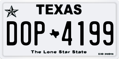 TX license plate DOP4199