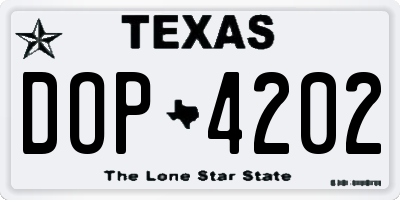 TX license plate DOP4202