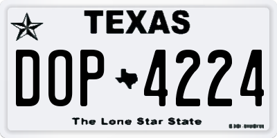 TX license plate DOP4224
