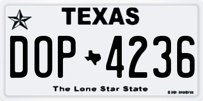 TX license plate DOP4236