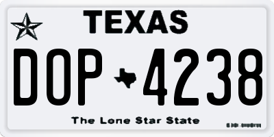 TX license plate DOP4238