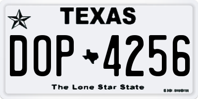 TX license plate DOP4256