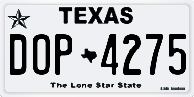 TX license plate DOP4275