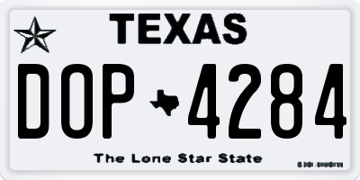 TX license plate DOP4284