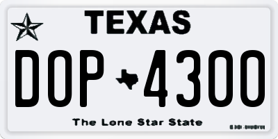 TX license plate DOP4300