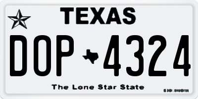 TX license plate DOP4324