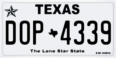 TX license plate DOP4339