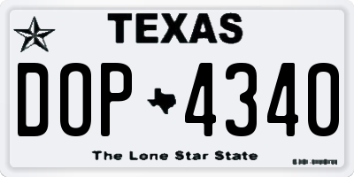 TX license plate DOP4340