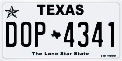 TX license plate DOP4341