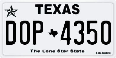 TX license plate DOP4350