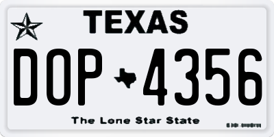TX license plate DOP4356