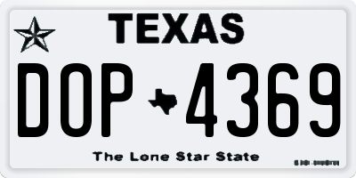TX license plate DOP4369