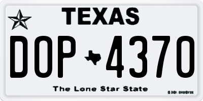 TX license plate DOP4370