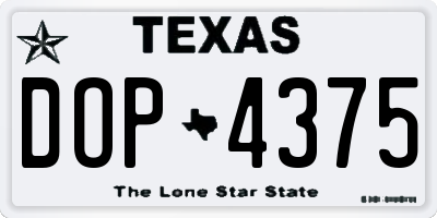 TX license plate DOP4375