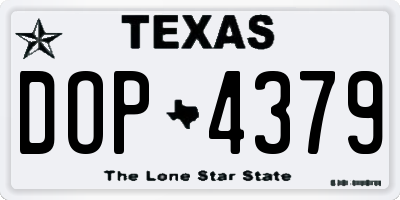 TX license plate DOP4379
