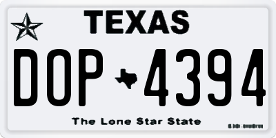 TX license plate DOP4394