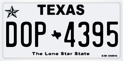 TX license plate DOP4395