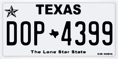 TX license plate DOP4399