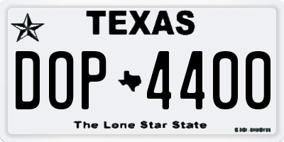 TX license plate DOP4400