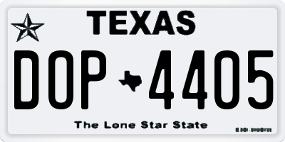 TX license plate DOP4405