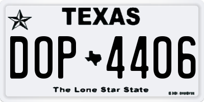 TX license plate DOP4406