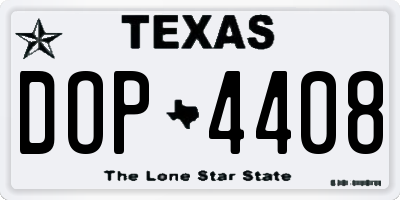 TX license plate DOP4408