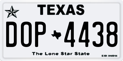 TX license plate DOP4438