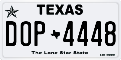 TX license plate DOP4448