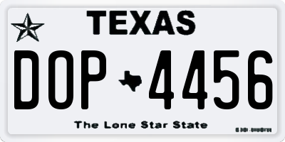 TX license plate DOP4456