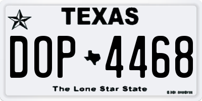 TX license plate DOP4468