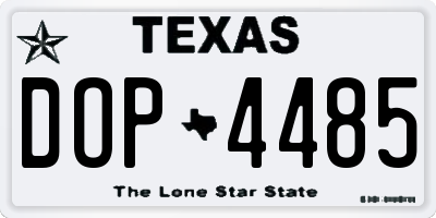 TX license plate DOP4485