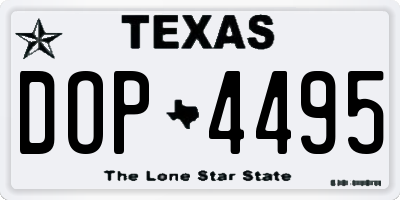 TX license plate DOP4495