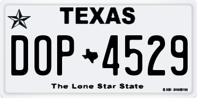 TX license plate DOP4529