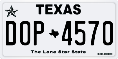TX license plate DOP4570