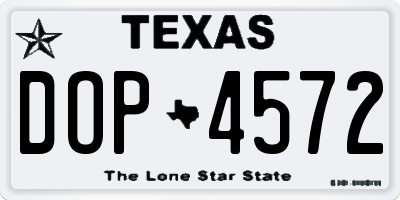 TX license plate DOP4572