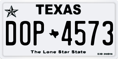 TX license plate DOP4573